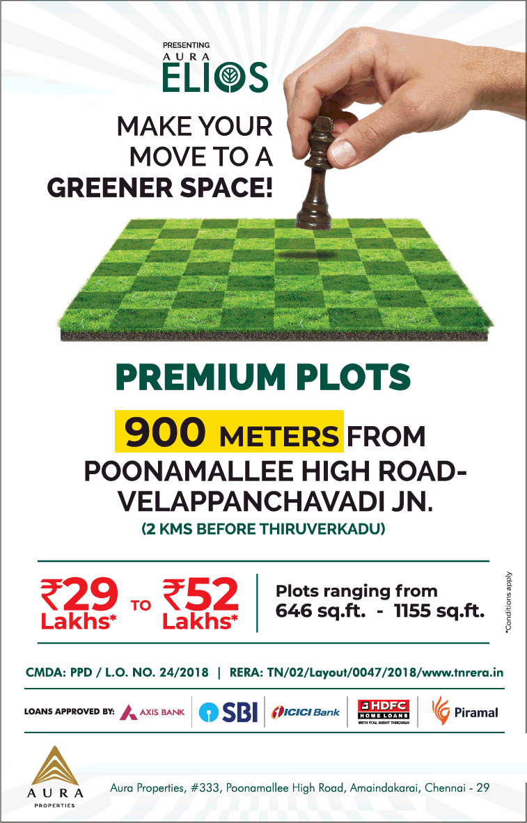 Aura Elios make your move to a greener space in Chennai Update